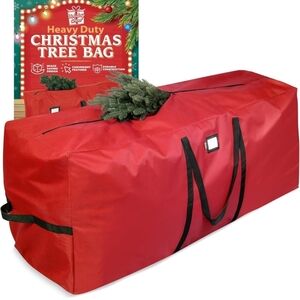 Heavy Duty Red Christmas Tree Storage Bag For Tree Up To 9ft Tall